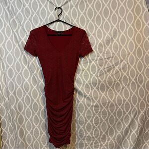 Le Chateau - Burgundy Overlay Lace Dress​​
